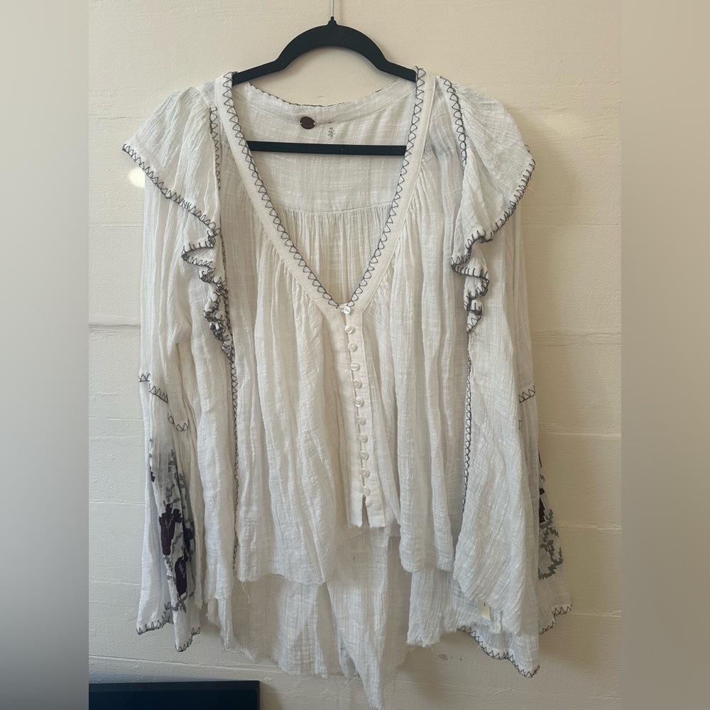 Free People Embroidered Flowy - Picture 2 of 9